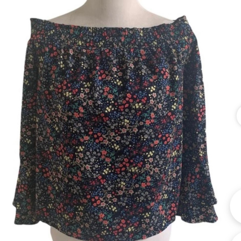 LUCKY BRAND Off The Shoulder Floral Bohemian Blouse - Picture 10 of 10